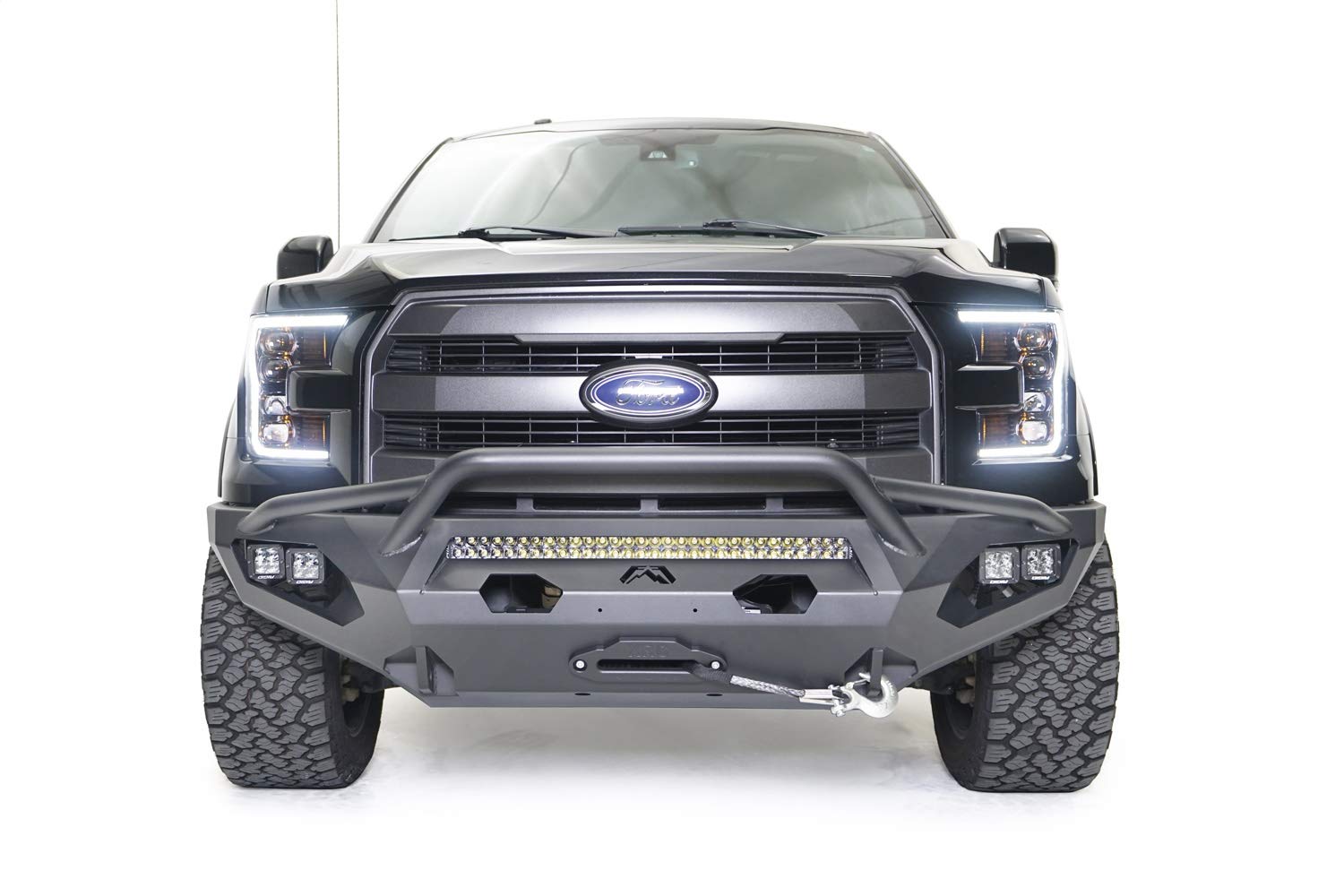 Fab Fours FF15-X3252-1 Front Matrix Bumper fits 15-17 Ford F-150 - w/Pre-Runner Guard