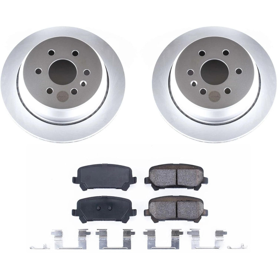 Coated Brake Rotor and Ceramic Brake Pads- Rear Power Stop CRK7127 For Chevrolet Colorado 2015-2020, GMC Canyon 2015-2020 [Model Specific]