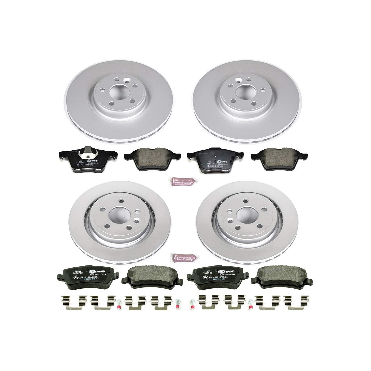 Power Stop ESK5617 Euro-Stop Front & Rear Brake Kit For Volvo S60 2011-2014, Volvo S80 2007-2014 [Model Specific]