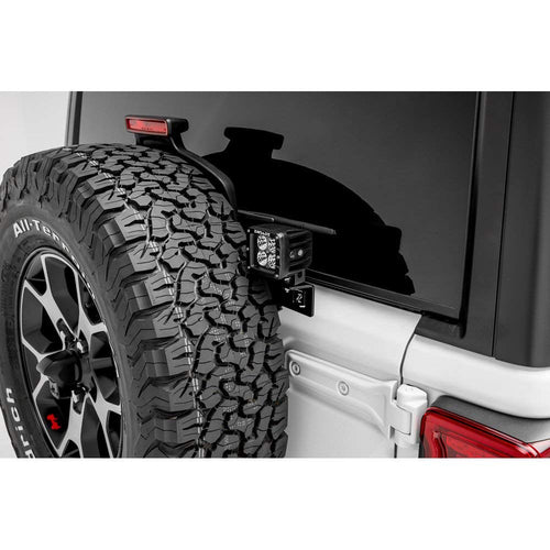 ZROADZ LED Bracket Rear Tire - Compatible w/ 2019-2022 Jeep JL - to Mount (2) 3 Inch LED Pod Lights - Mild Steel Gloss Black Finish - Bolt-On Easy Installation - PN #Z394951