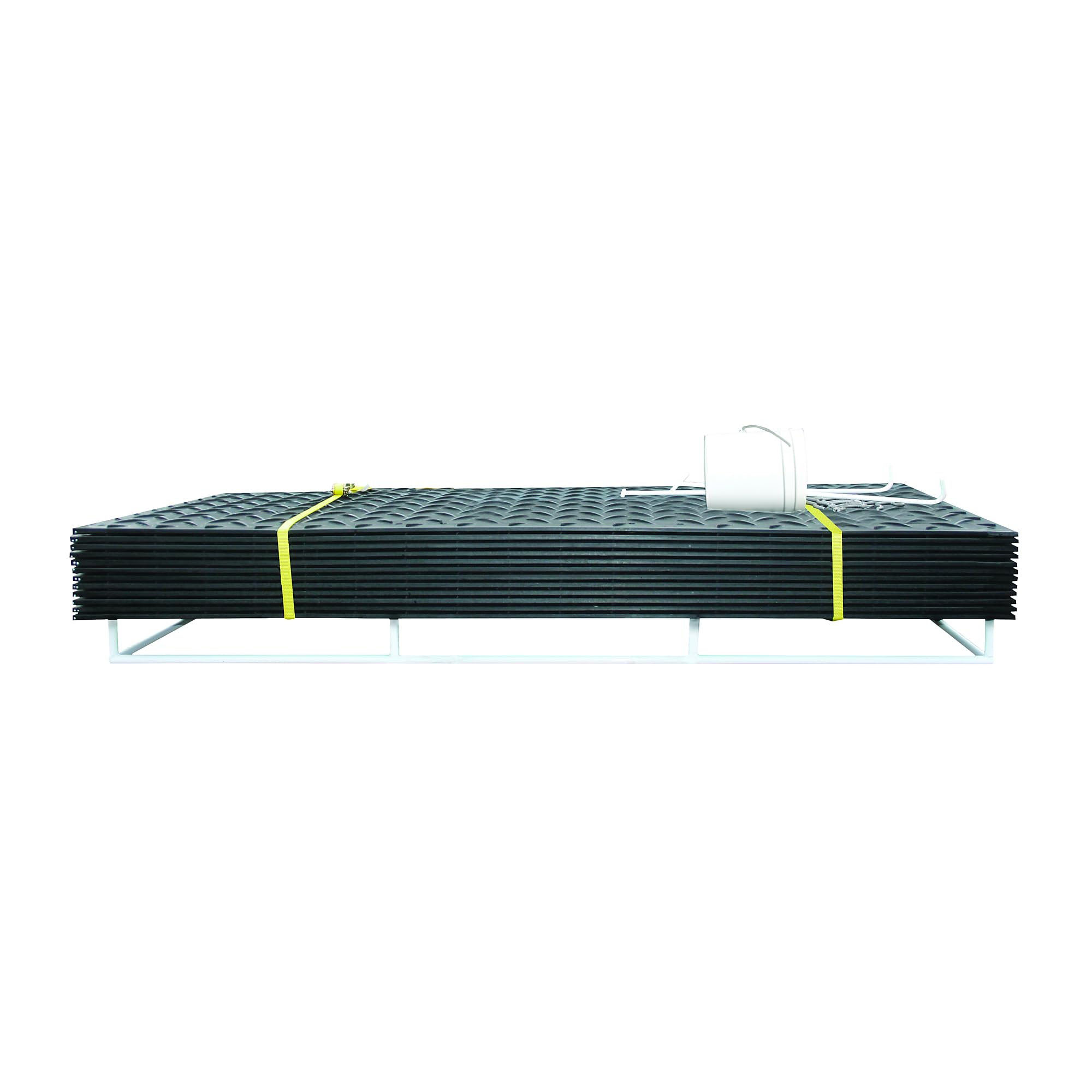 TuffTrak Ground Protection Mat AlturnaMAT Pak - 12-Pc. Set, Black, 8ft.L x 3ft.W, Diamond Plate Tread Design, Model Number AMCP3