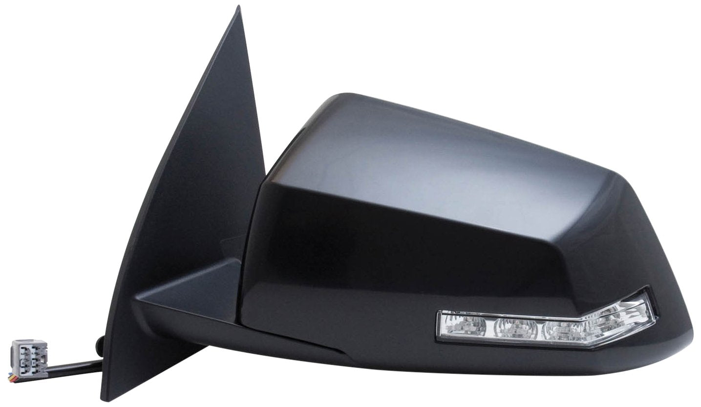 Fit System Driver Side Mirror 62128G for Chevy Traverse, GMC Acadia, Saturn Outlook, 2nd Design, Textured Black & PTM, w/Turn Signal, Foldaway, Heated Power