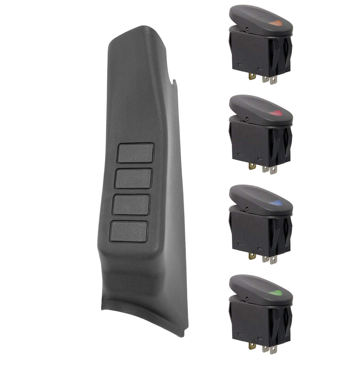 Rugged Ridge JK Switch Pod for Jeep Wrangler | Thermoplastic Olefin (TPO), Grey | 17235.86 | Fits 2007-2010 Jeep Wrangler