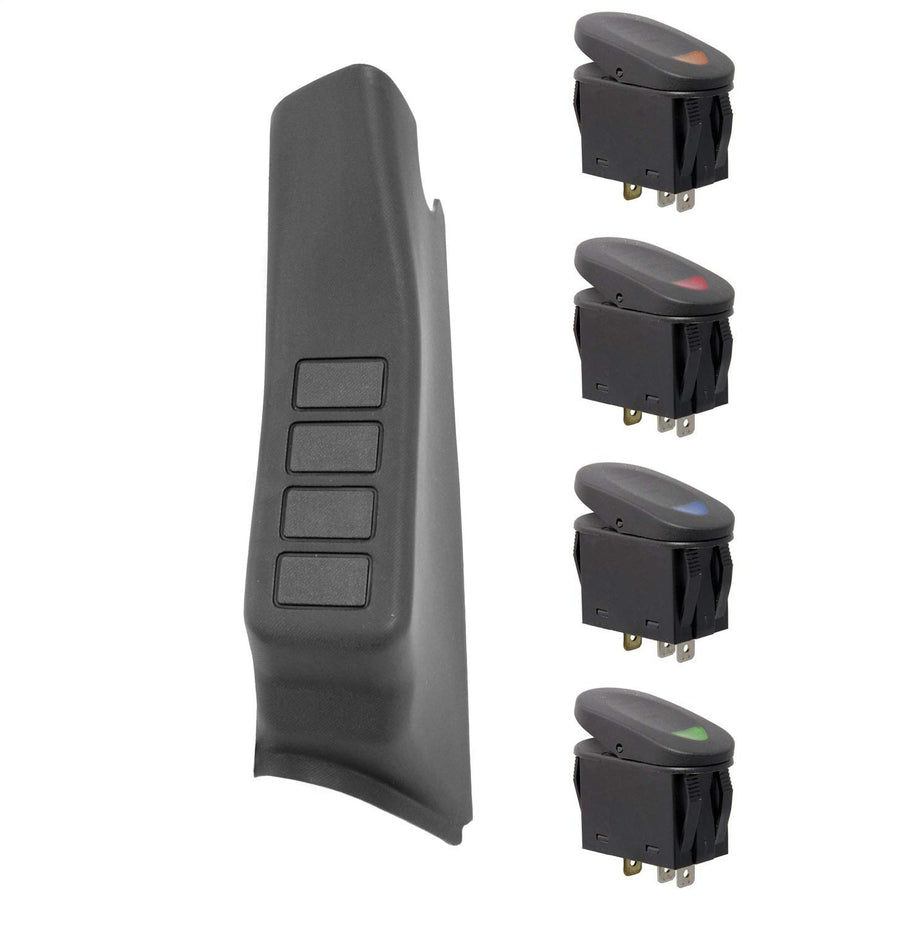 Rugged Ridge JK Switch Pod for Jeep Wrangler | Thermoplastic Olefin (TPO), Grey | 17235.86 | Fits 2007-2010 Jeep Wrangler