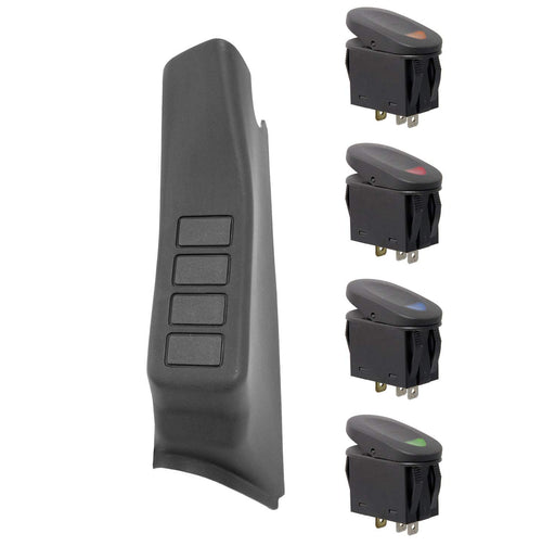Rugged Ridge JK Switch Pod for Jeep Wrangler | Thermoplastic Olefin (TPO), Grey | 17235.86 | Fits 2007-2010 Jeep Wrangler