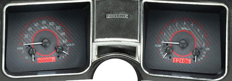 Dakota Digital VHX-68C-CVL-C-R Analog Dash Gauge System Compatible with 1968 Chevy Chevelle El Camino Carbon Fiber Style Red Backlighting
