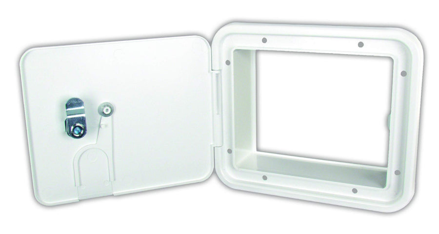 RV Camper Medium Universal Electric Appliance Accessory Cable/Cord Hatch Polar White PN 94335