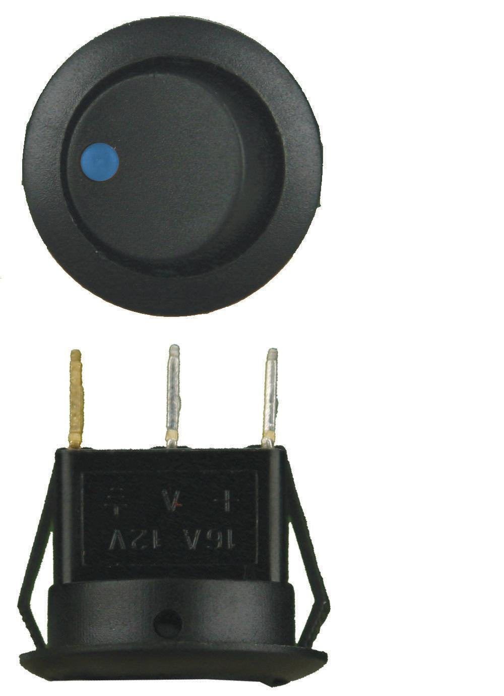 Install Bay Blue Led Round Rocker Switch With No Leads 5 Bag- IBRRSB