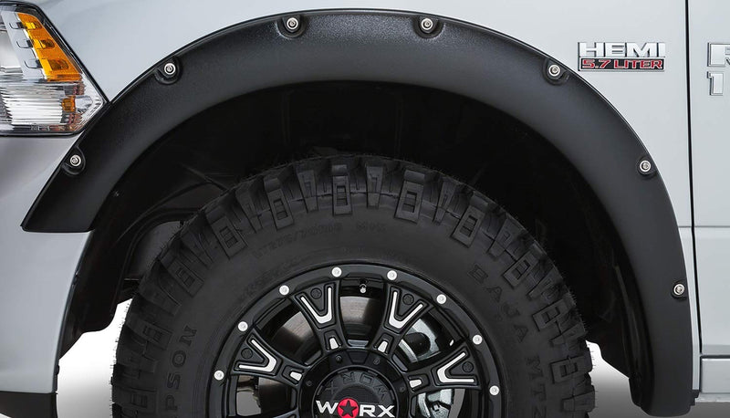 Pocket / Rivet Fender Flares Stampede Products | Ruff Riderz | Fits 2009 - 2023 Dodge Ram 1500 Sport Model (19-23 Classic Body Style Only, 67.4"/76.3"/96.3"), Black | 4 pcs., 8421-5