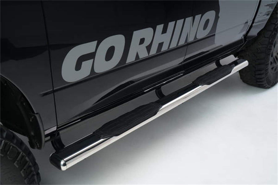 4" Oval Go Rhino 1000 Series Sidesteps | 73", Stainless Steel, Polished | 10473PS