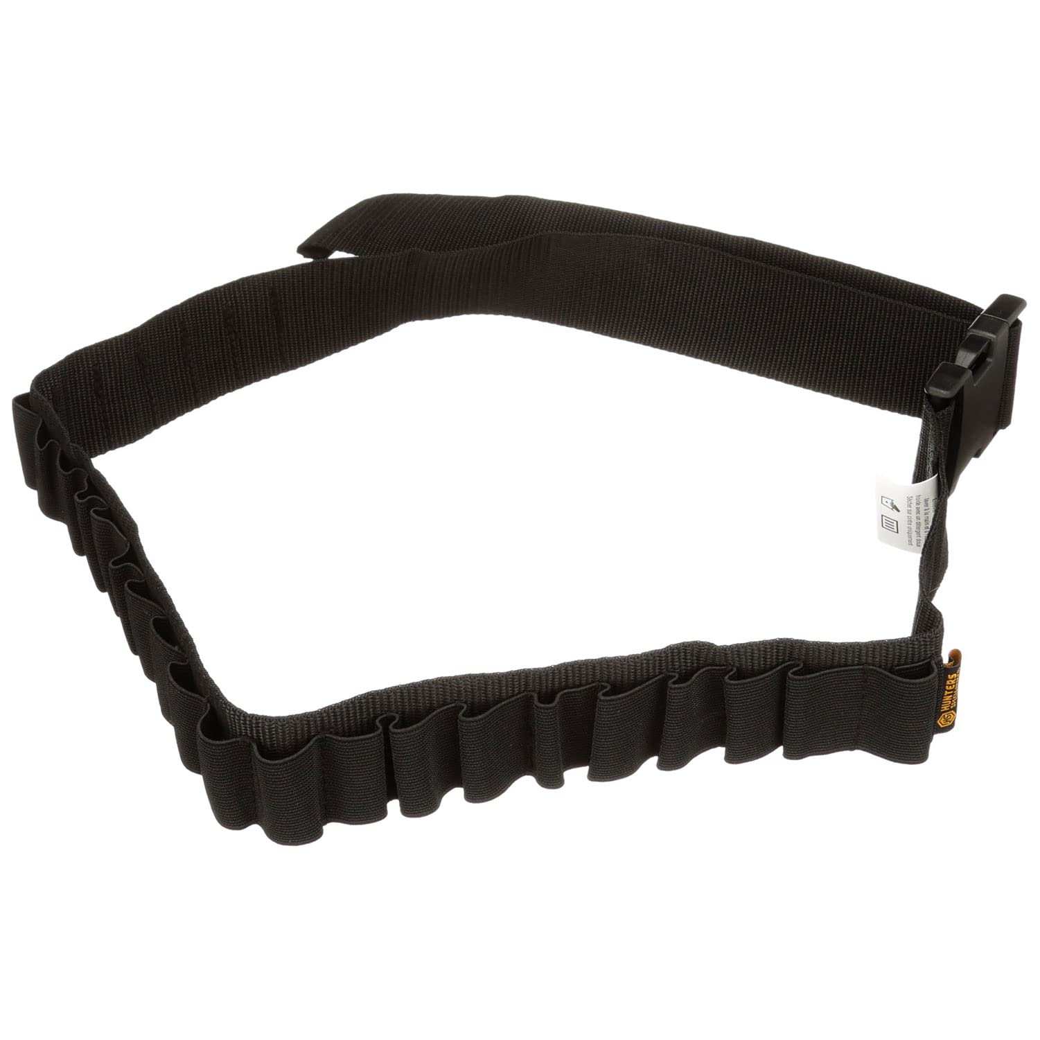 Adjustable Tactical Round HUNTERS SPECIALTIES Shotgun Shell Belt with Quick Release Buckle - Holds Up To 25 Shells Black
