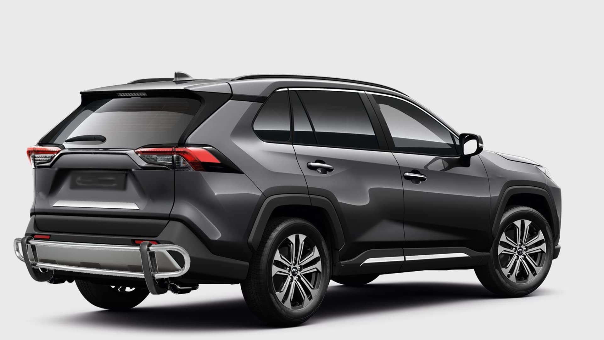 Rear Bumper Guard Black Horse Double Tube Stainless Steel Compatible with 2019-2024 Toyota RAV4|2021-2024 Toyota Venza-8D93947SS