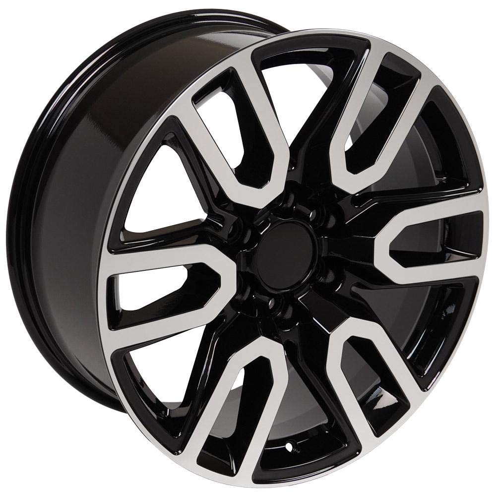OE Wheels 20 Inch CV36 Rim Fits Sierra 1500 Style 6x139.7 20x9 Gloss Black Machined - Hollander 5914 (1)