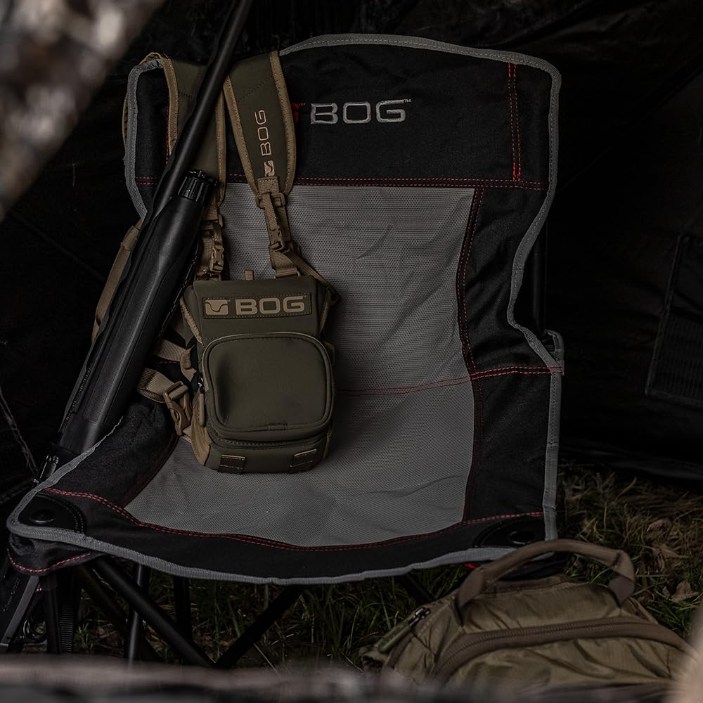 4 On The Floor BOG Ground Blind Chair with Rugged Construction, Aluminum Frame, Extended Seat Area, Quiet Setup, Breathable Textilene Fabric, and Carry Bag for Hunting, Shooting, Sports, and Outdoors