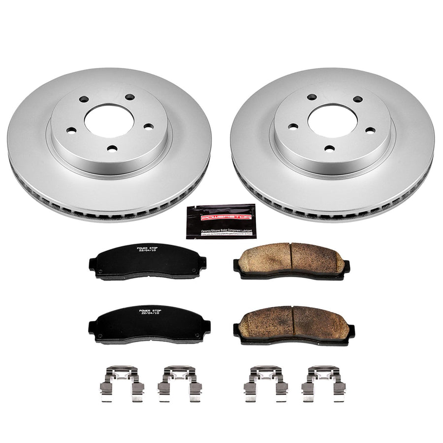 Power Stop CRK1576 Brake Rotor Coated & Ceramic Brake Pads- front For Chevrolet Equinox 2005-2006, Pontiac Torrent 2006, Saturn Vue 2002-2007 [Model Specific]