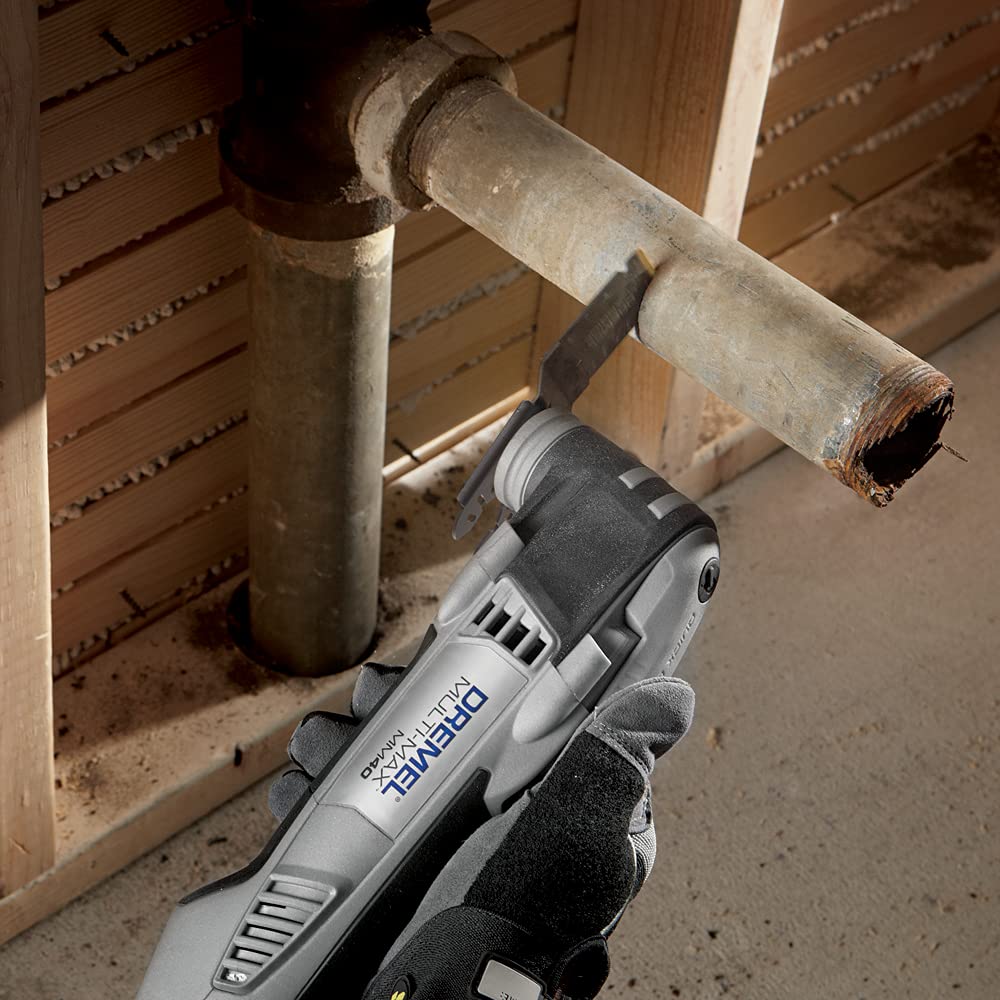 Dremel Carbide MM485 Flush Cut Oscillating Tool Blade, Perfect For Cutting Metal, Wood, and Plastic - Universal Quick-Fit Interface Fits Bosch, Makita, Milwaukee and Rockwell, Black