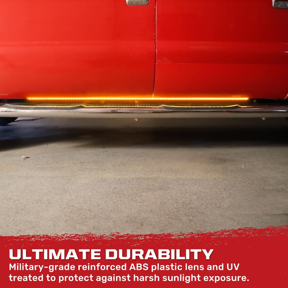 62" RECON Big Rig Universal Fit Side Mounted High Power LED Light Bar Kit Amber Running Lights & Turn Signals (62")