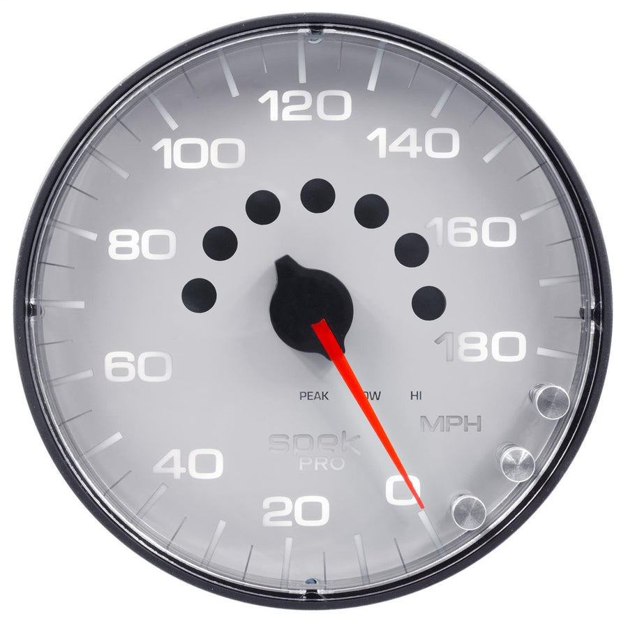 Speedometer Auto Meter P230128, 5", 180 Mph, Elec. Programmable, White/Black, Spek-Pro