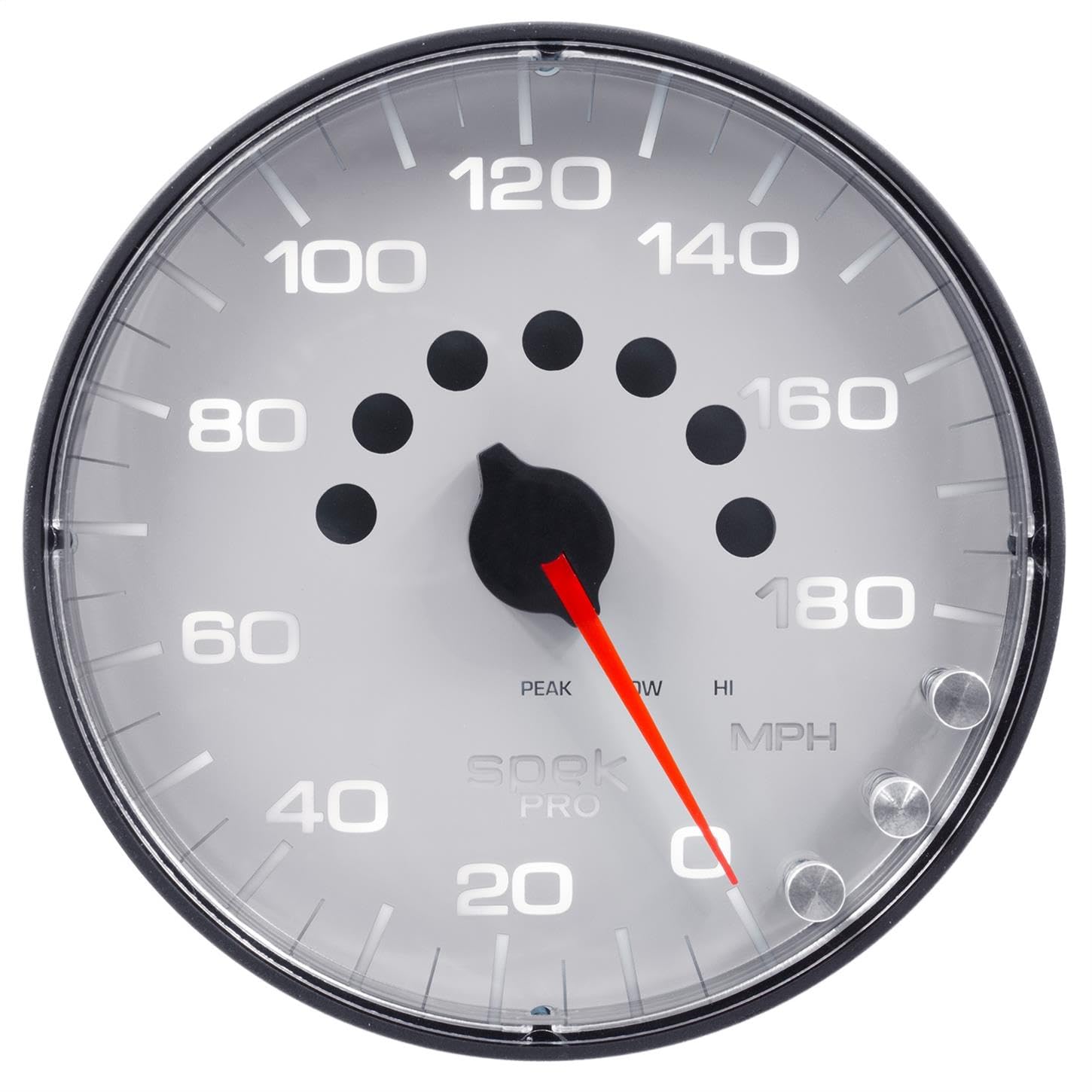 Speedometer Auto Meter P230128, 5", 180 Mph, Elec. Programmable, White/Black, Spek-Pro
