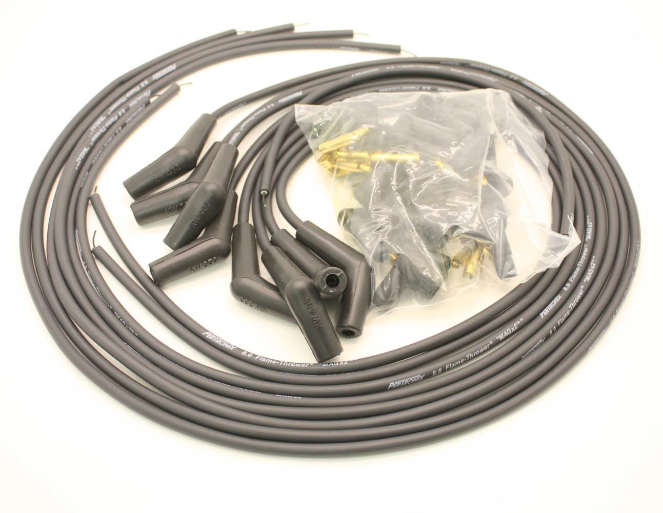 Flame-Thrower Pertronix 808215 Black 8mm 8 Cylinder Spark Plug Wire
