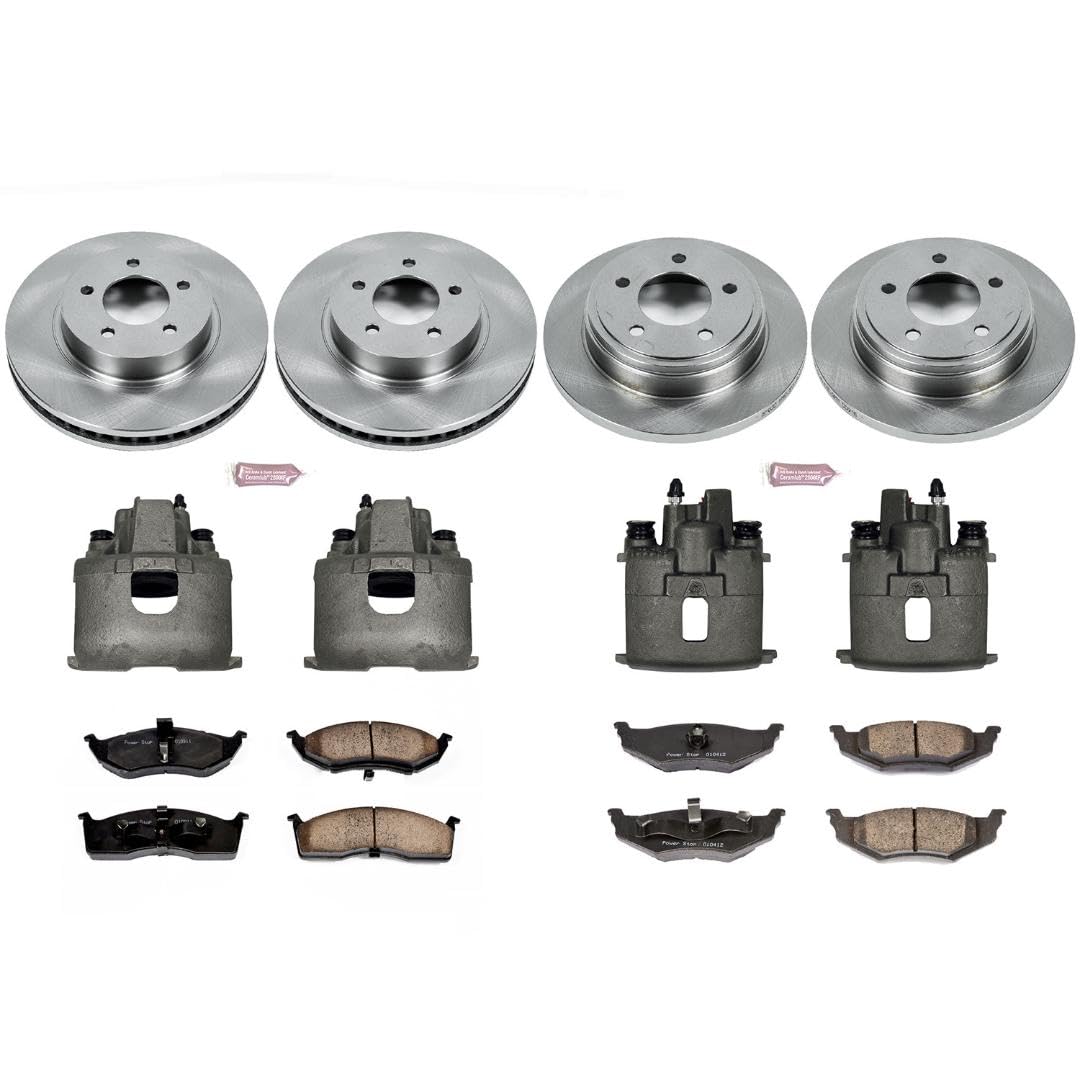 Power Stop KCOE1693 Replacement Autospeciality Front and Rear Caliper Kit- OE Rotors, Ceramic Brake Pads, Calipers For Chrysler 300M 1999-2004, Chrysler LHS 1999-2000 [Model Specific]