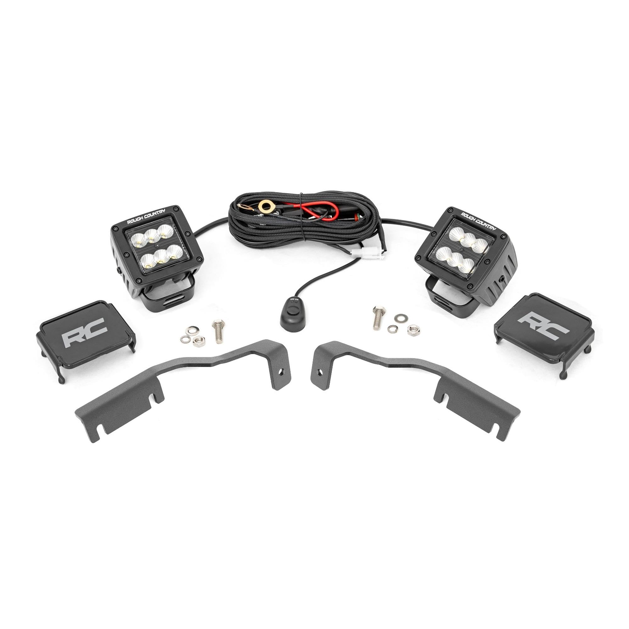 2" Rough Country LED Ditch Light Kit for 22-24 Nissan Frontier | Flood - 71065