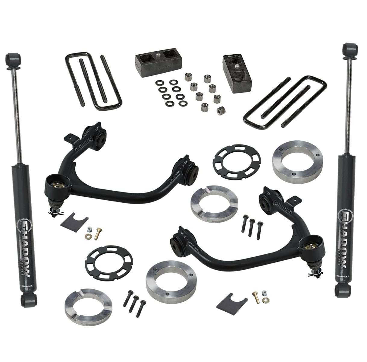 SUPERLIFT SUSPENSION RealTruck 3" Lift Kit for Silverado/Sierra | Complete Lift Kit with Rear Shadow Series Shocks & Upper Control Arms | 3900 | Fits 2019-2024 Chevrolet Silverado/GMC Sierra 1500
