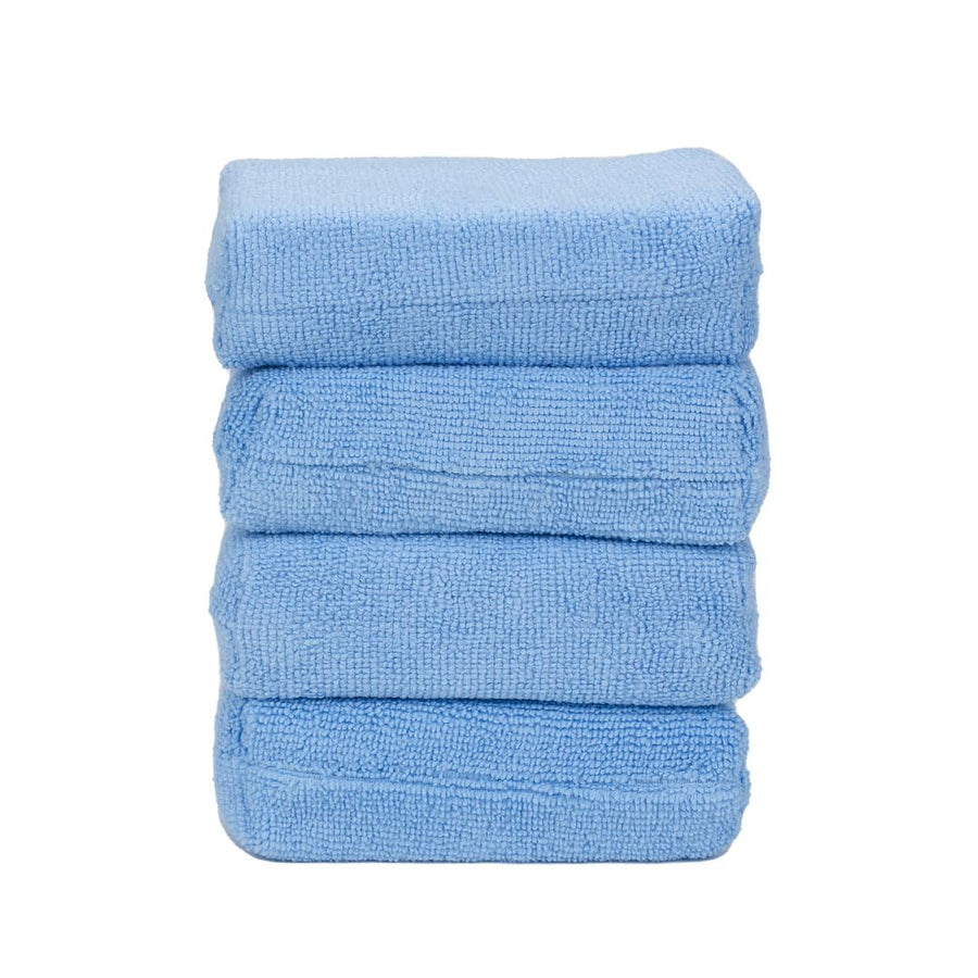 Microfiber Wax Applicator Pads Maxshine 4-Pack | 4.5" Blue, Soft Microfiber, Ergonomic Foam Core | Scratch-Free, Stitched Edge, Durable Reusable Car Wax Application