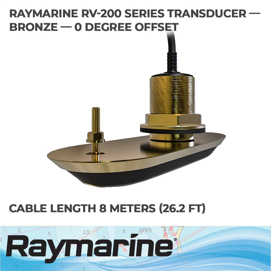 Axiom RV-200 Raymarine RealVision 3D Bronze Thru Hull 0° Low Profile Transducer, Black, 8"
