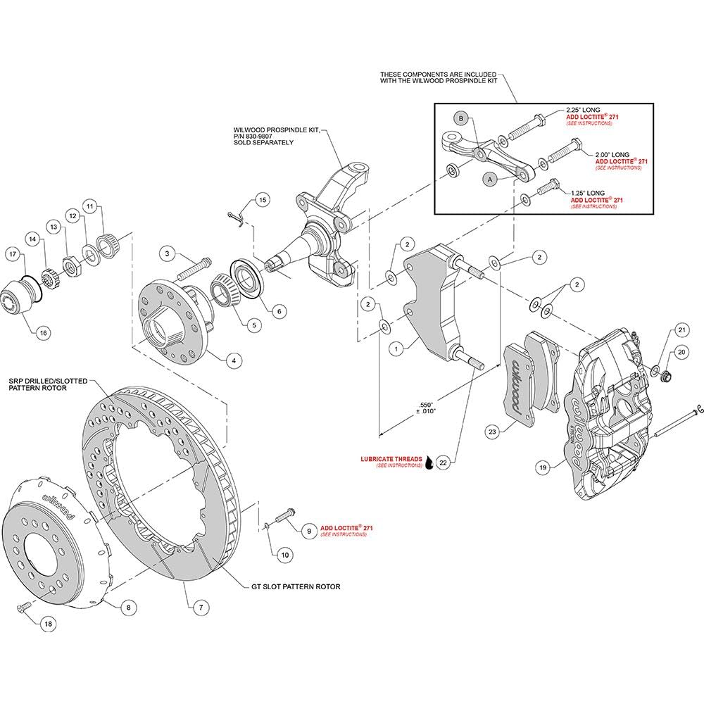Front AERO6 Hub Kit,15.00,Drilled
