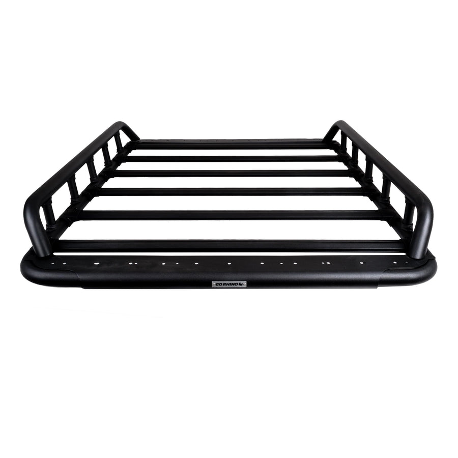 SRM 500 Go Rhino Flat Platform Roof Rack w/Dual Rail & Clamps | Aluminum, Textured Black, L: 65" x W: 52" | 5935261T | Mounts to Most Cross Bars