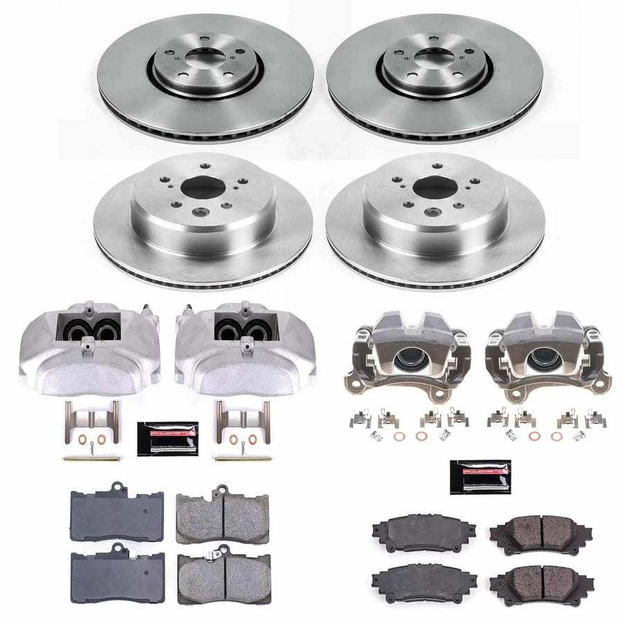 Power Stop KCOE6929 Front and Rear Brake Caliper Kit- Brake Pads, Brake Rotors & Calipers