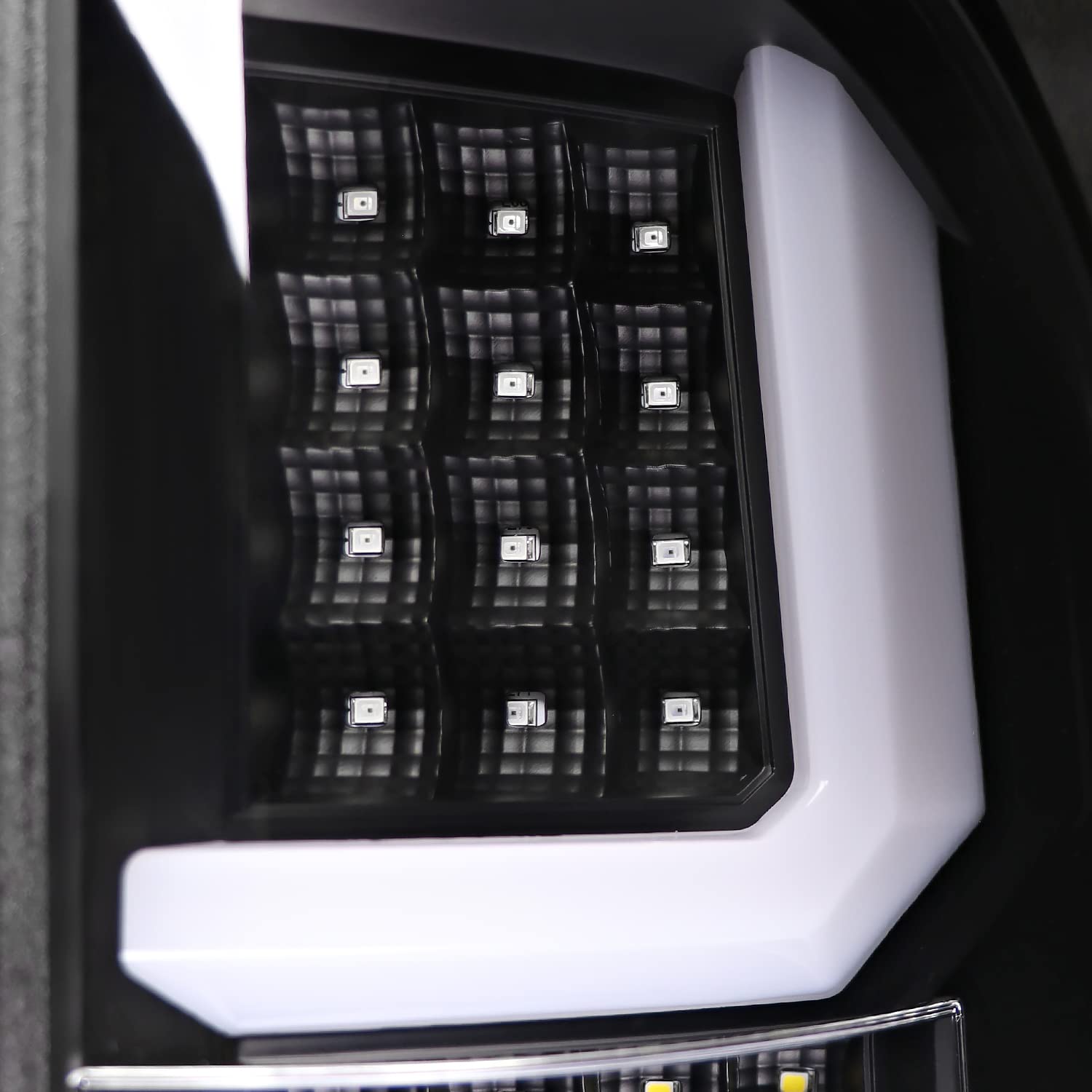Black LED Tail Lights SPEC-D TUNING w/White LED Light Bars Compatible with 2007-2013 Chevy Silverado 1500/2500HD/3500HD, Left + Right Pair Assembly