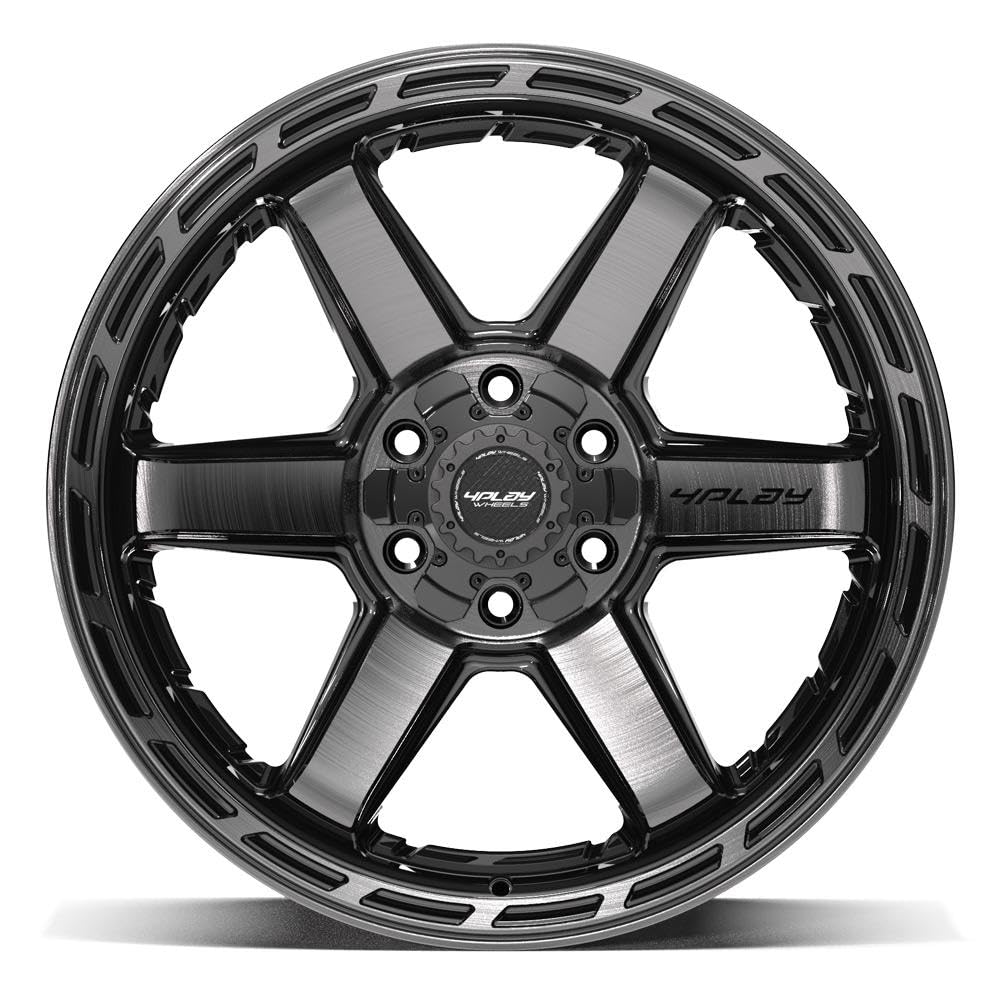 4PLAY Wheels 20 Inch Rim 4P63 Fits 6x135 & 6x139.7 20x10 Gloss Black Brushed with Tinted Clear (1)