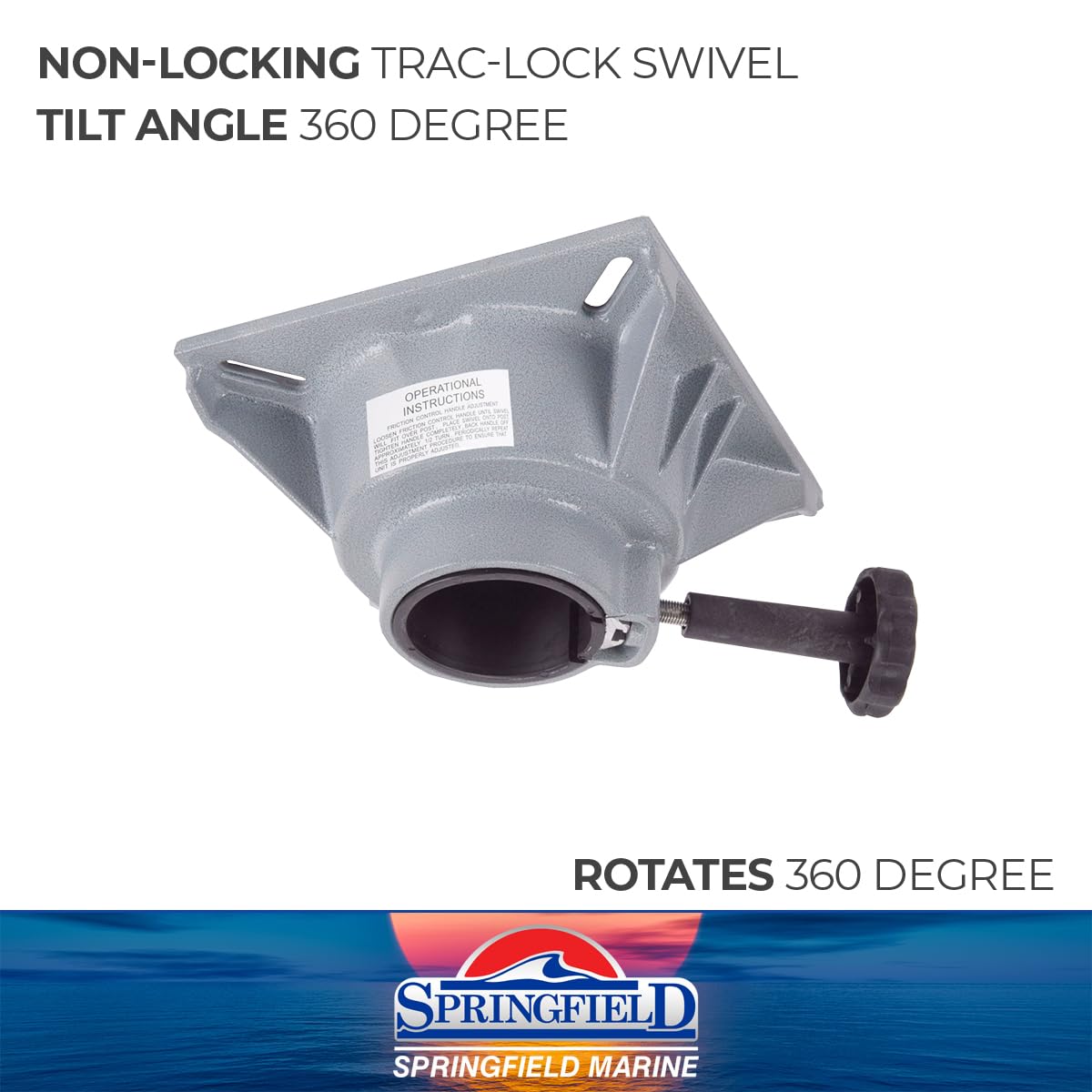 Trac-Lock Springfield 1100031-1 Pedestal Swivel - Non-Locking, 2-3/8", Each