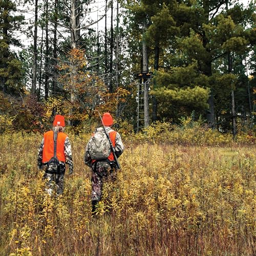 Relax 2-Man LS Ladder Stand, Rivers Edge, 16’10” Height, Lockdown Strapping System, Large Platform, TearTuff Mesh Seat, Flip-Back Shooting Rail, RE673