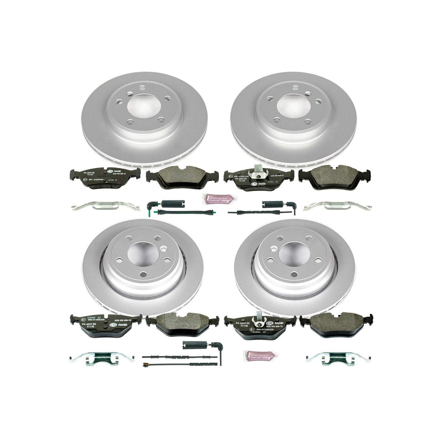 Power Stop ESK871 Euro-Stop Front & Rear Brake Kit and 2 Front & 1 Rear Sensor Wires For BMW 3, BMW 3, BMW 325Ci, BMW 325i, BMW 3, BMW 328i [Model Specific]