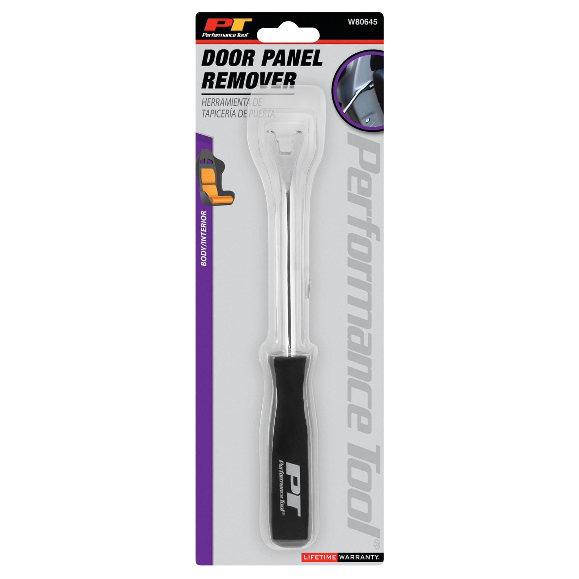 Heavy Duty Performance Tool W80645 Upholstery Panel Removal Tool with Chrome Plated Shaft and Easy Grip Handle for Marring-Free Use