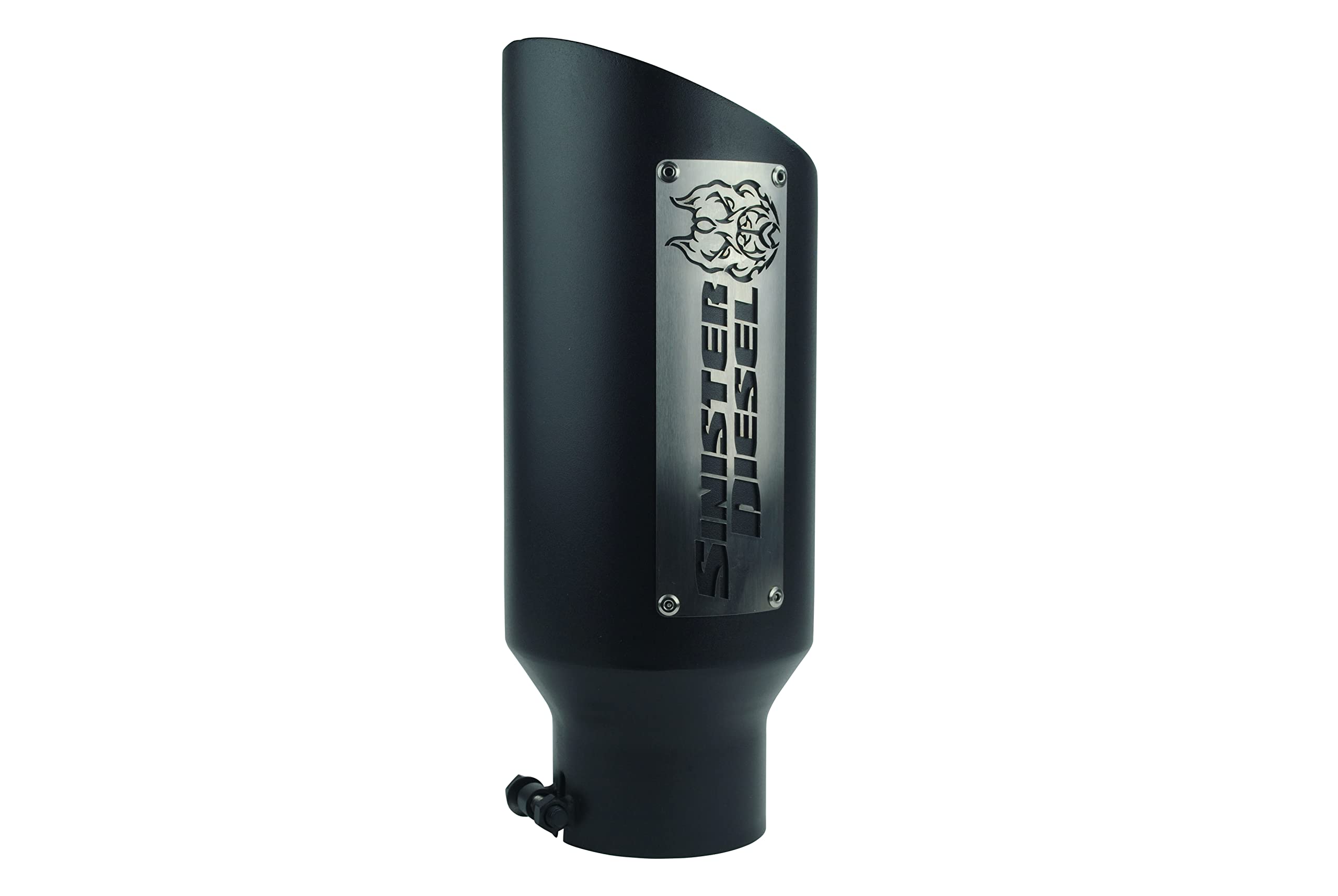 Dual Wall Sinister Diesel Exhaust Tip W/Angle Cut 4" to 6" Black