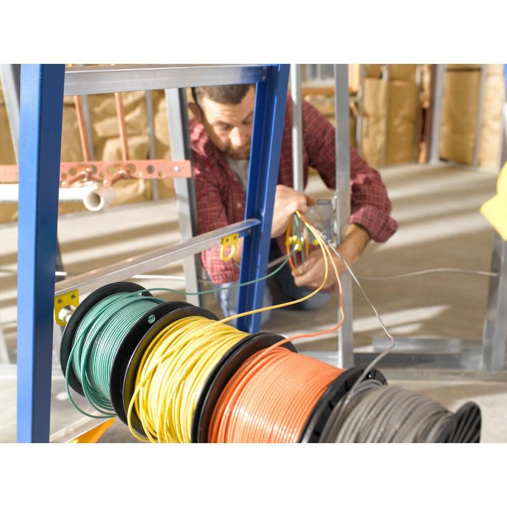 Old Blue Werner Electricians 375-Pound Duty Rating Fiberglass Stepladder/Job Station, 4-Foot