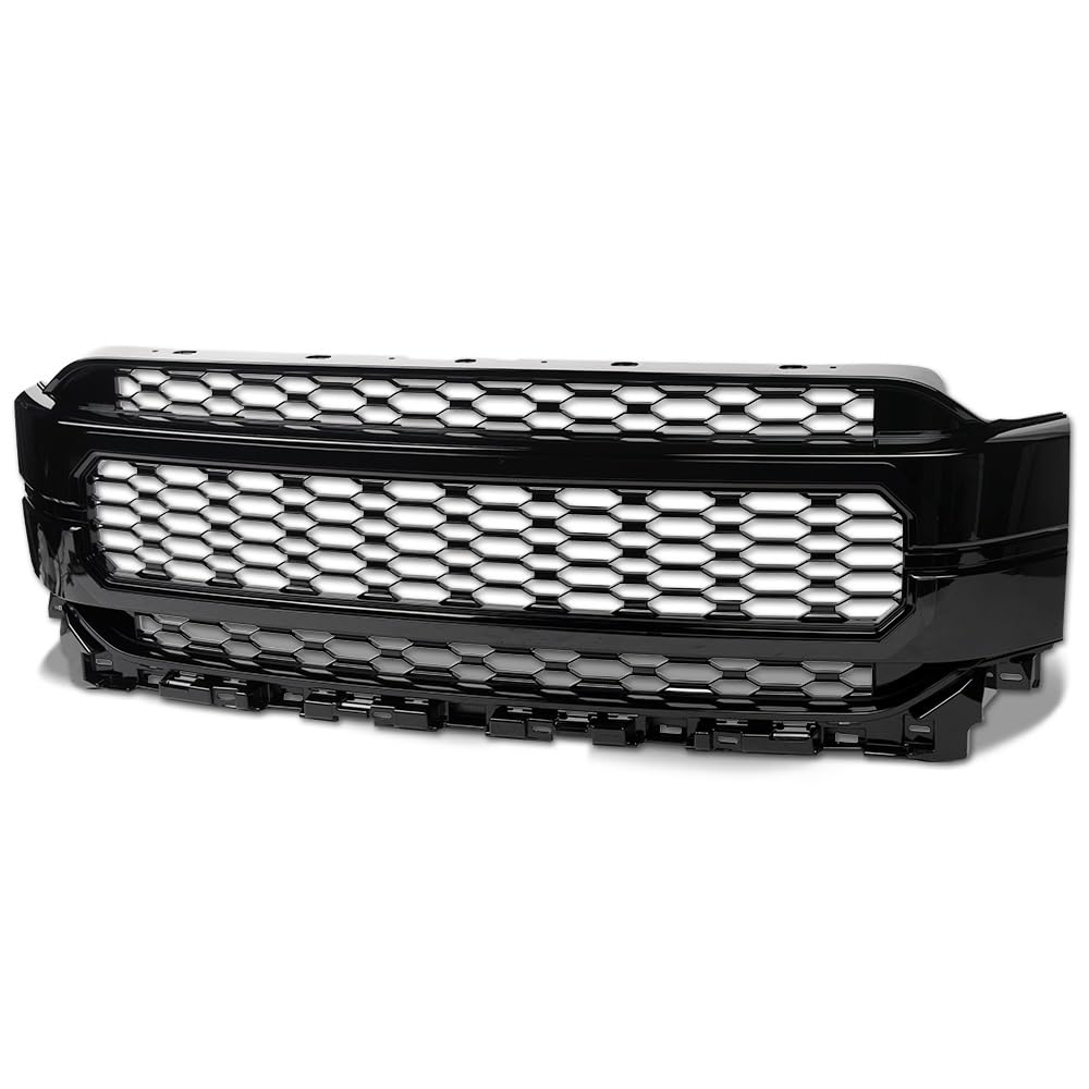 HEX Style Armordillo Honeycomb Mesh Front Grille|Compatible With 2021-2023 Ford F150 F-150|8735022|ABS Plastic|Gloss Black|Front Hood Bumper Grille