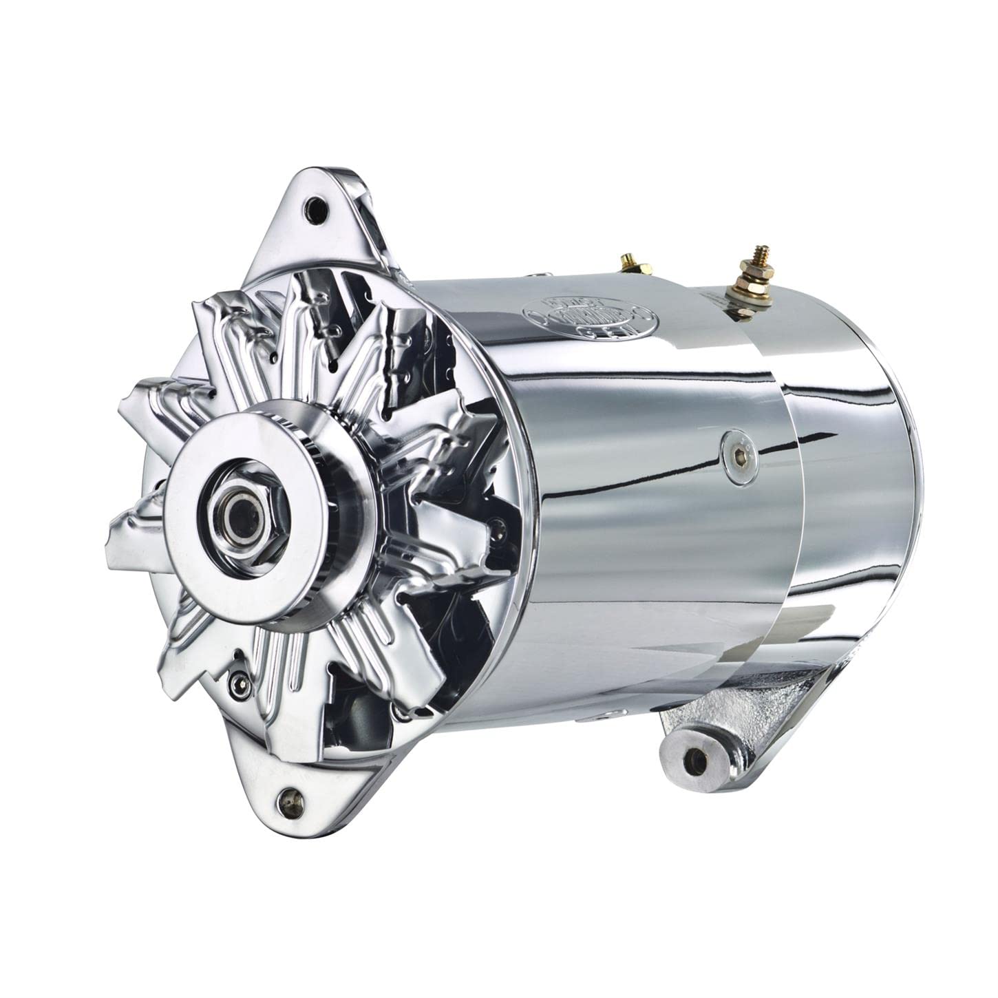 PowerGEN Powermaster GM Chrome Long 90A 12V w/Pulley for 3/8" Belt