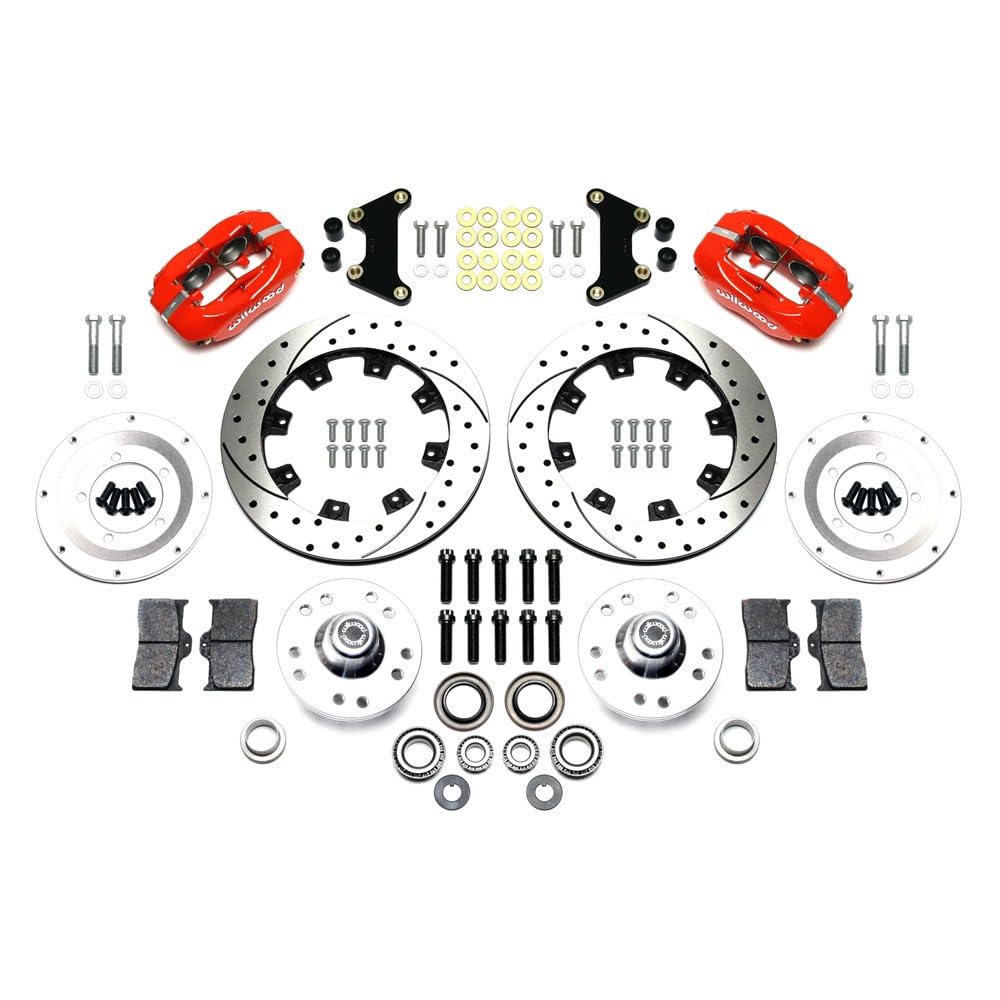 140-11812-DR WILWOOD FDL Front Kit,12.19", Drilled, Red 49-54 Chevy / 53-62 Corvette