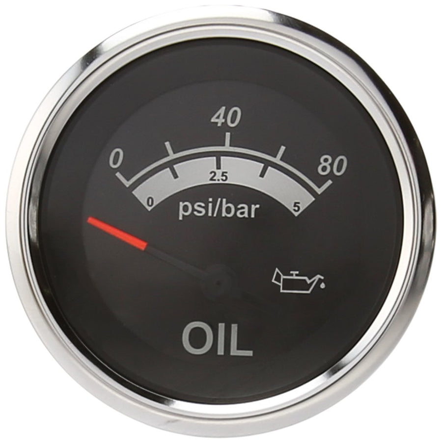 Sierra International Sterling 67022P Scratch Resistant Electric Oil Pressure Gauge, 2", Black