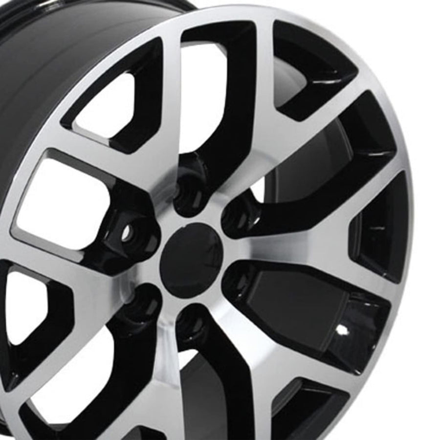 Black Machined Wheel OE Wheels LLC CV92-22090-6550-31MB Painted (22 x 9. inches /6 x 139 mm, 31 mm Offset)