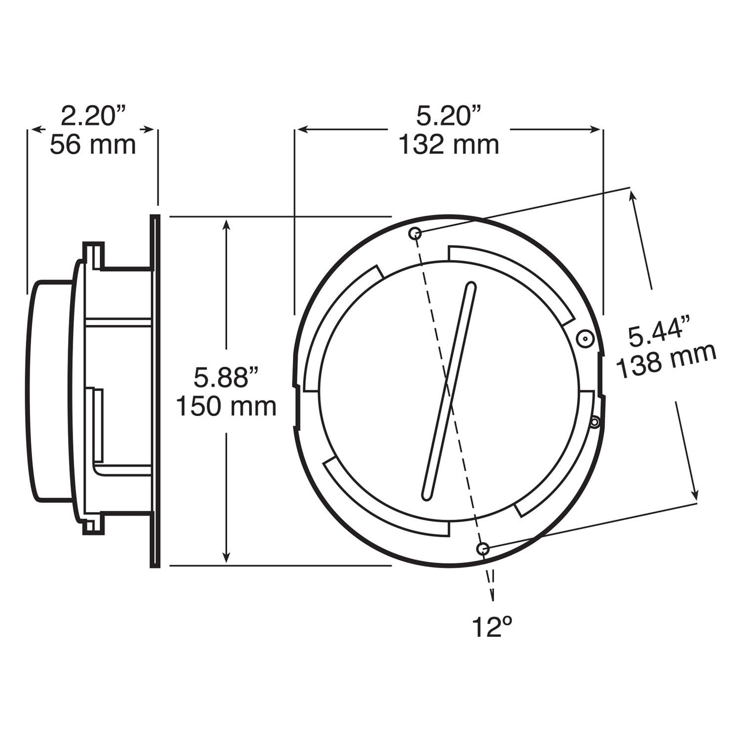 12" LED Stop & Tail Peterson Manufacturing Cert Holder (Round), 1 Pack