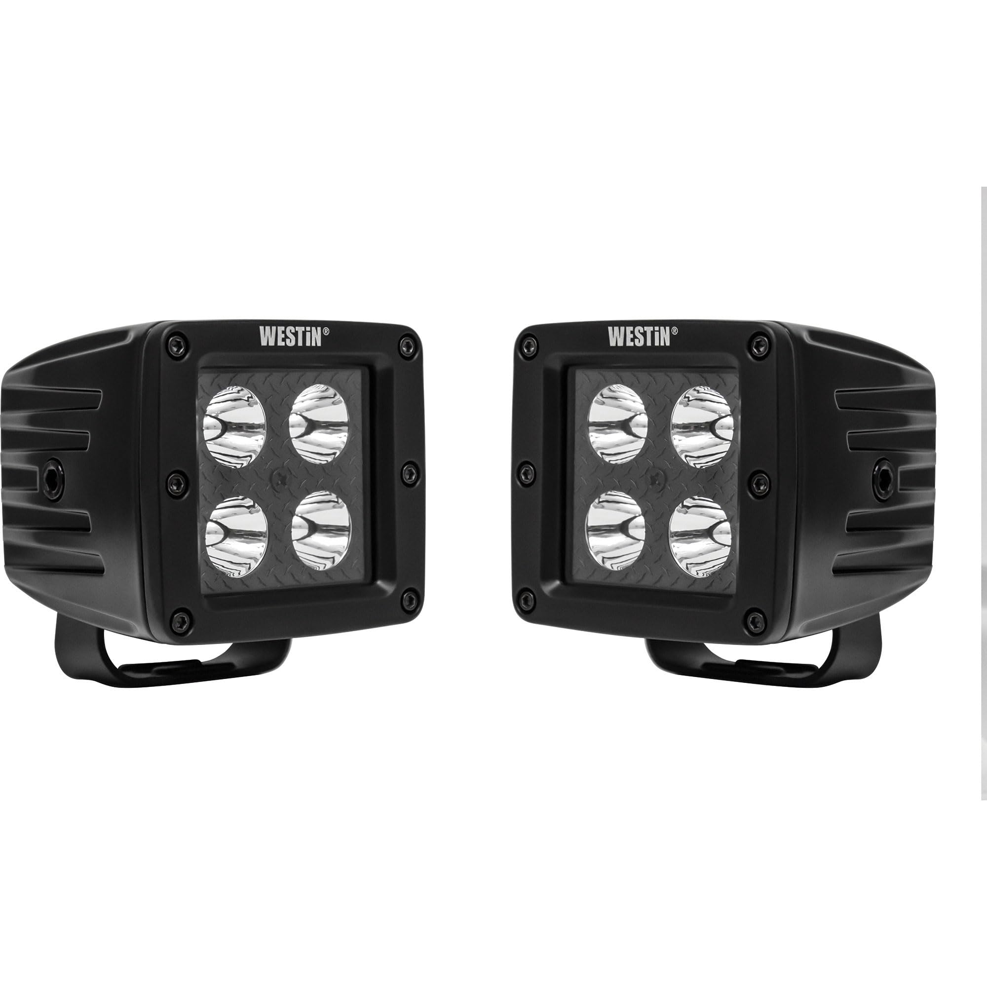 HyperQ B-Force LED Auxiliary Lights Westin 09-12205A-PR Spot Beam 3.2x3 in. 5W (Set of 2)