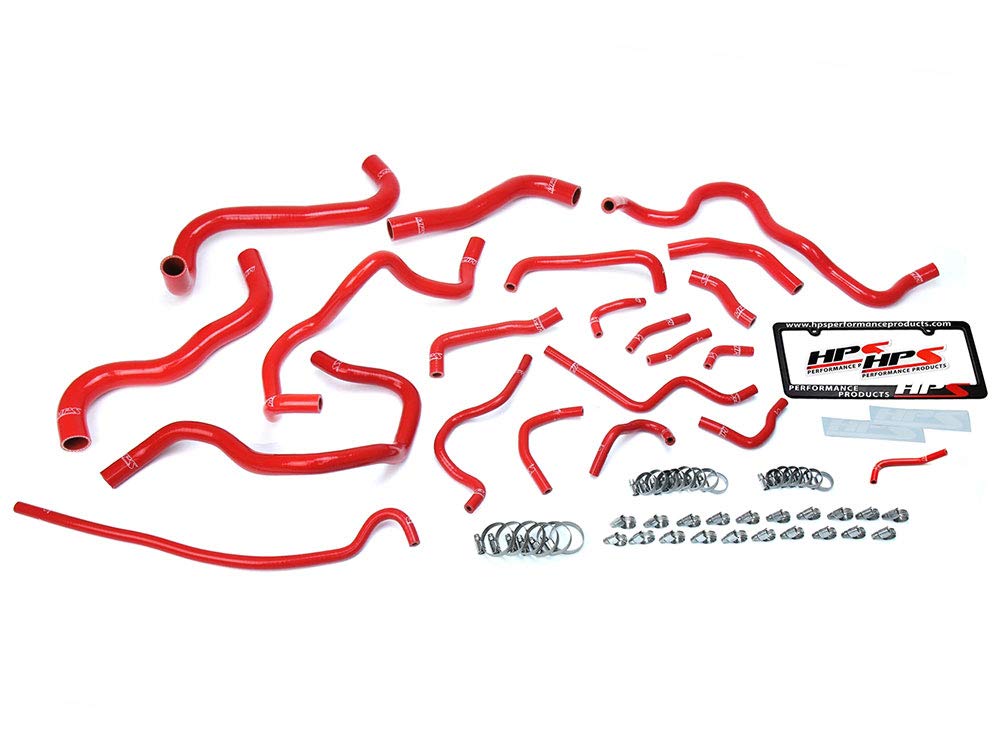Red HPS 57-1608-RED Silicone Radiator and Heater Hose Kit Coolant, 1 Pack