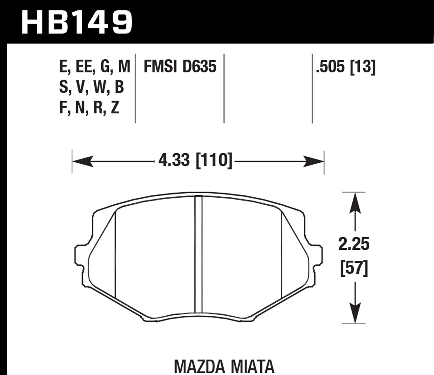 Hawk Performance Blue HB149E.505 9012 Motorsport Brake Pads