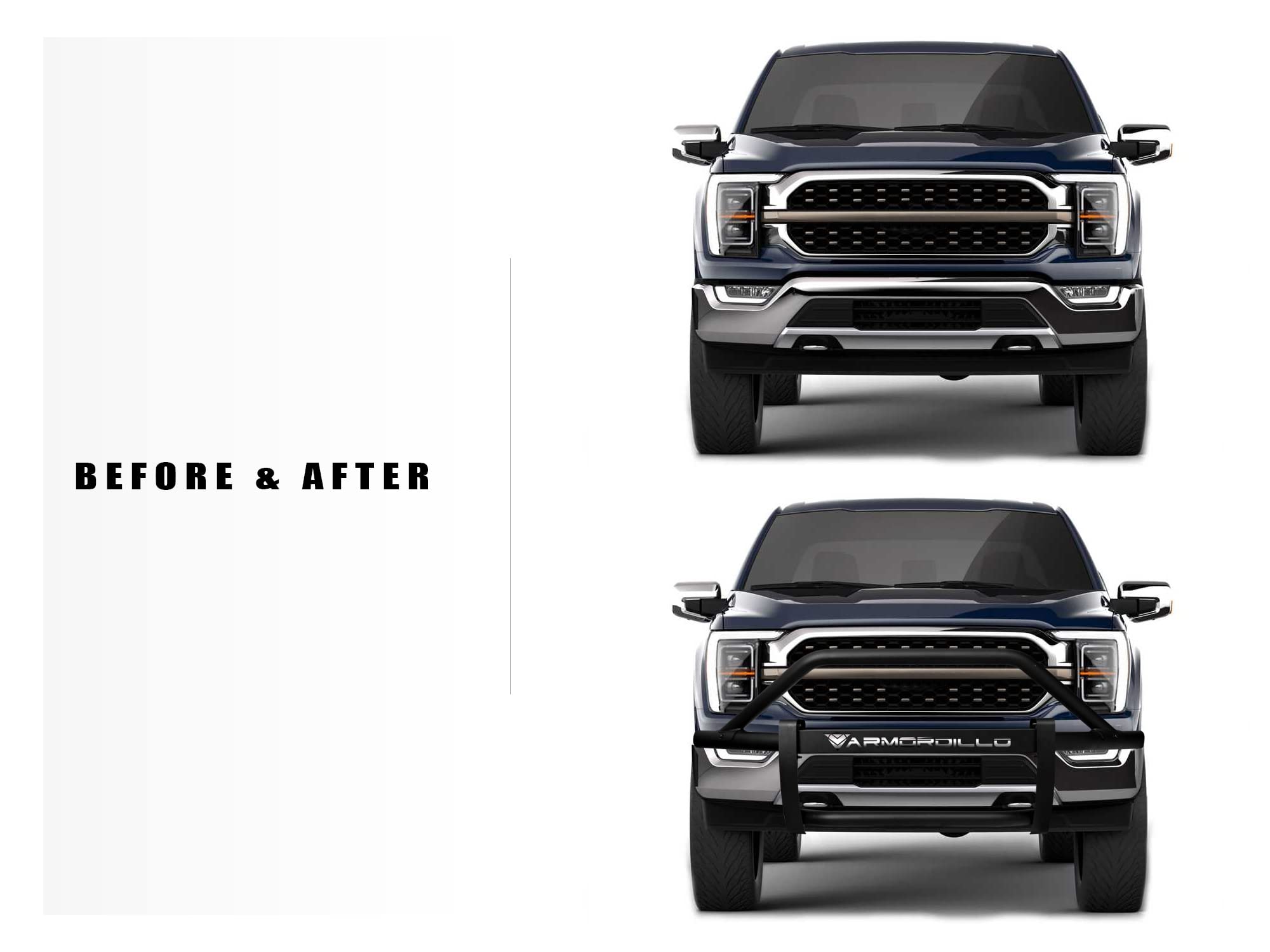 AR Pre-Runner Style Modular Bumper Grille Guard ARMORDILLO - Matte Black Fits 2019-2024 Dodge Ram 1500